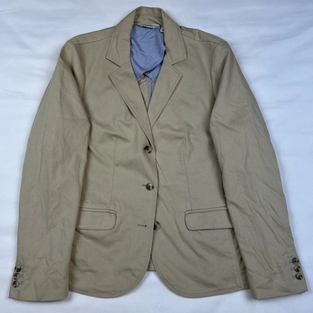 LL Bean Blazer Field Jacket Men's Large Sage Cotton Safari Unstructured Hunting